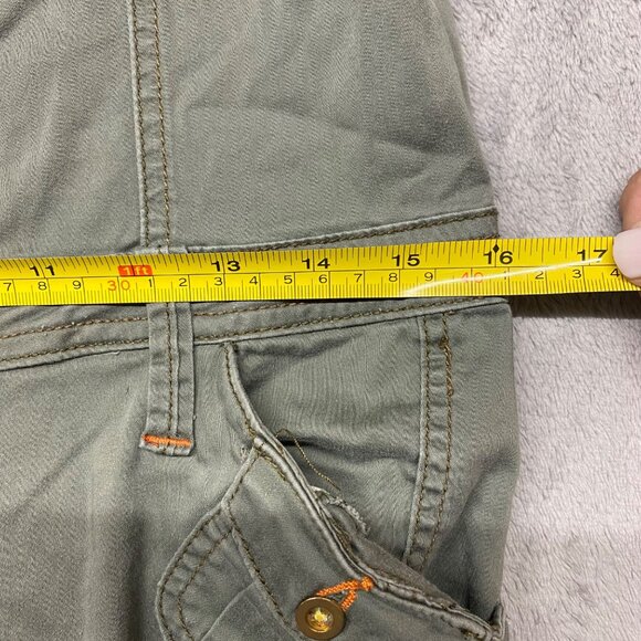 Akademiks  Womens Olive Green Cotton Jumpsuit L Button Up Y2K Gorpcore Pockets - Picture 13 of 14